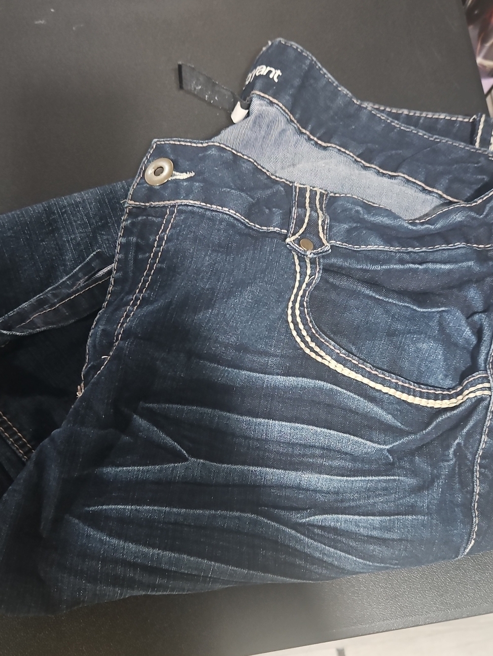 Women's Dark Blue Skinny Jeans with Contrast Stitching
